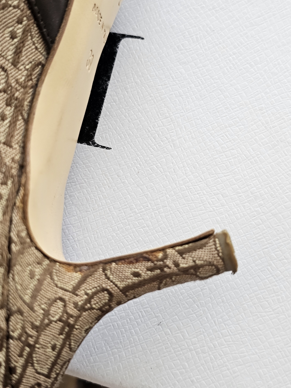 Dior Brown Monogram Leather Accent Womens Pumps - Picture 5 of 7